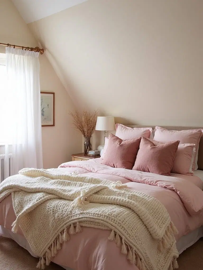 textured pastel attic decor