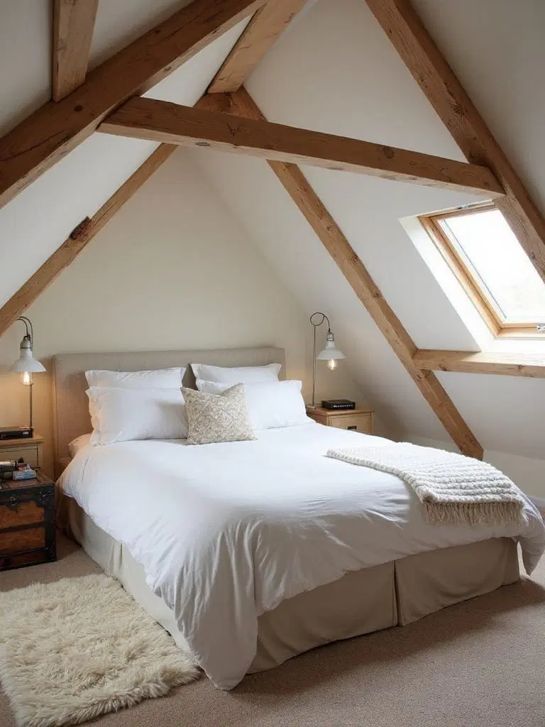 rustic meets modern attic design