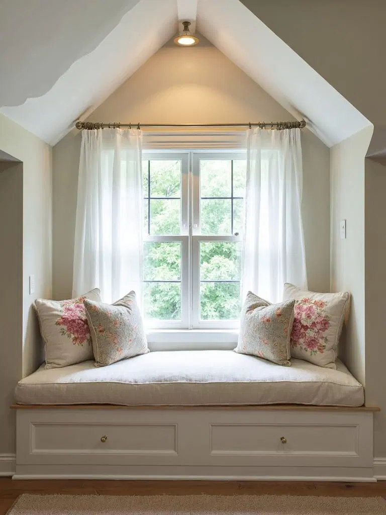 attic window seat nook