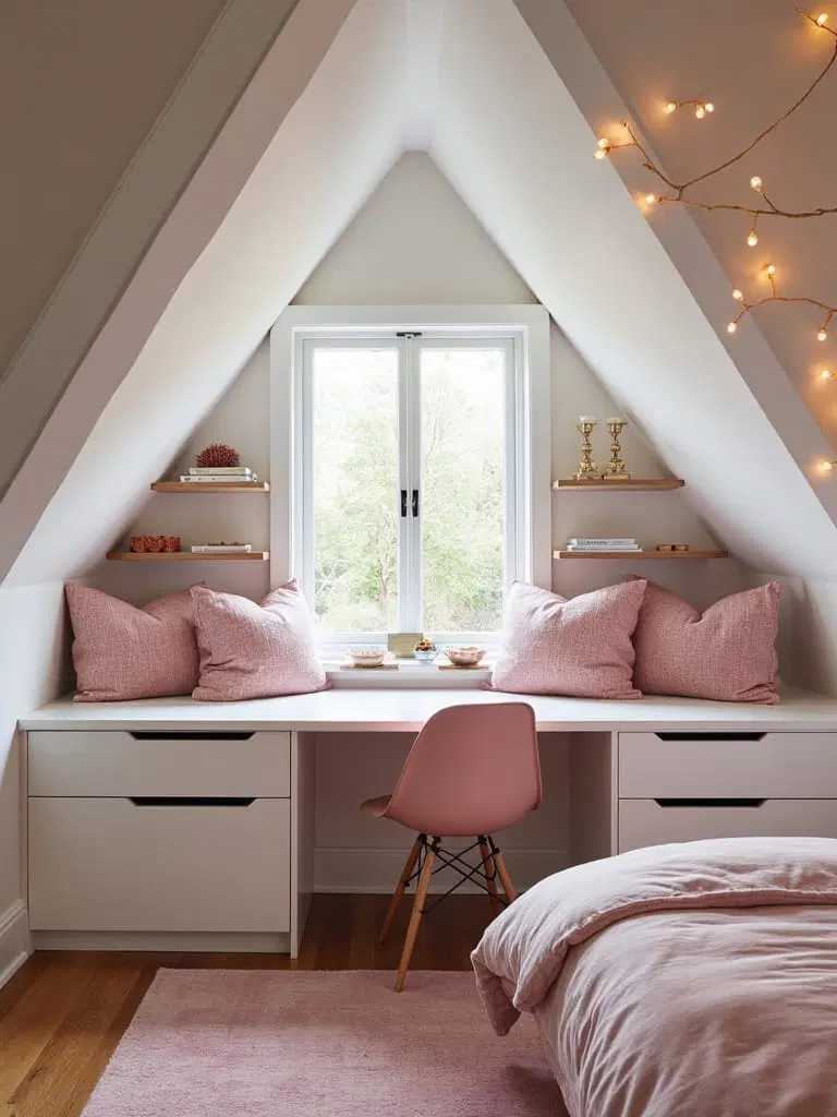 stylish attic study desk