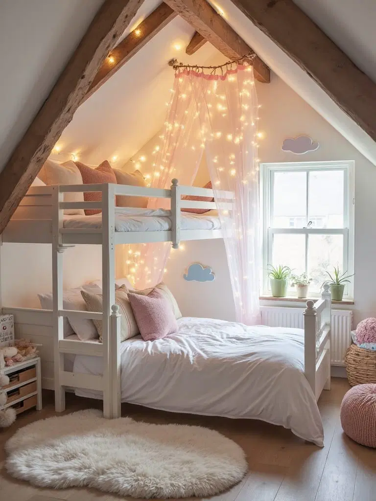 bunk beds in attic room