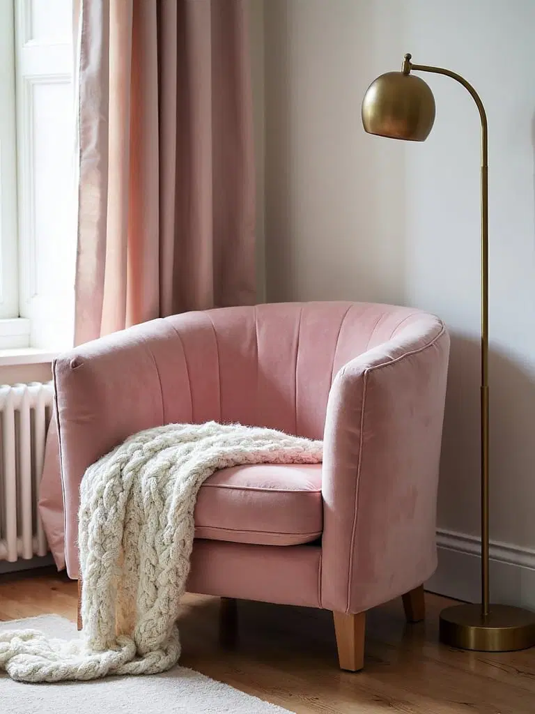 plush seating reading nook