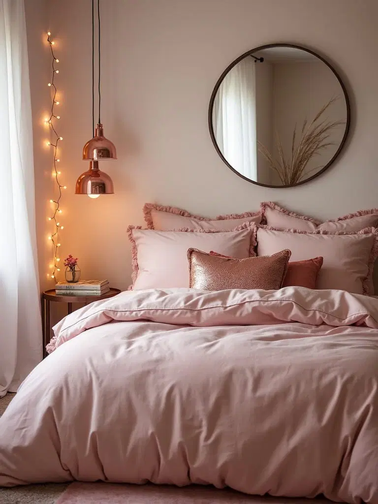 warmth with metallic accents