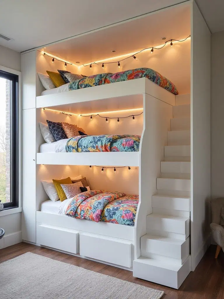 vertical triple bunk bed design