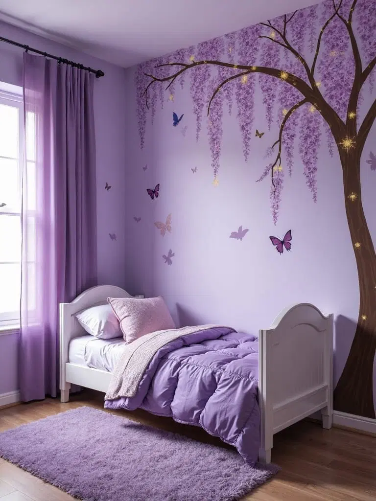 magical purple floral landscape