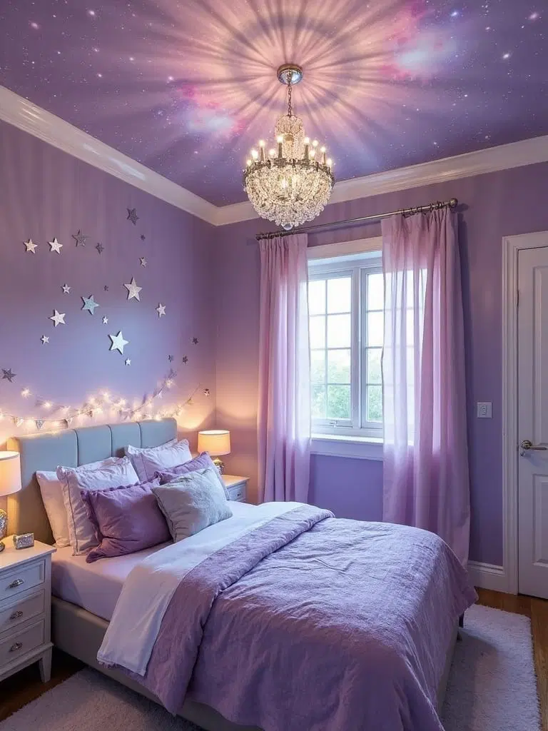 cosmic purple silver stars