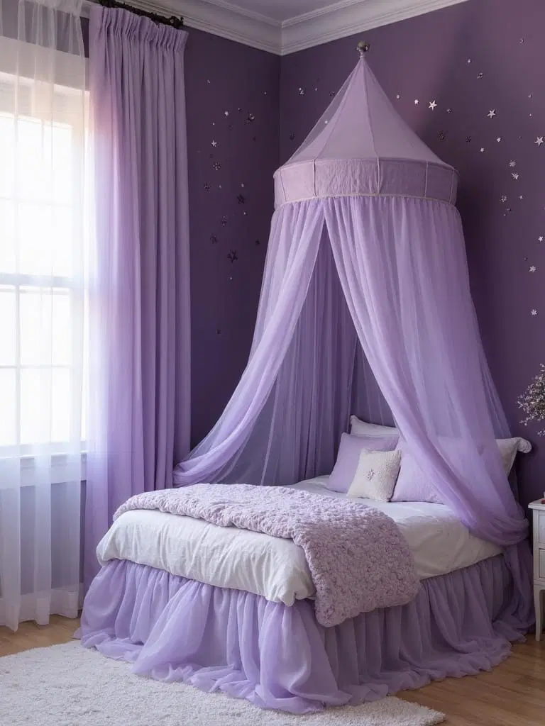 whimsical purple wall design
