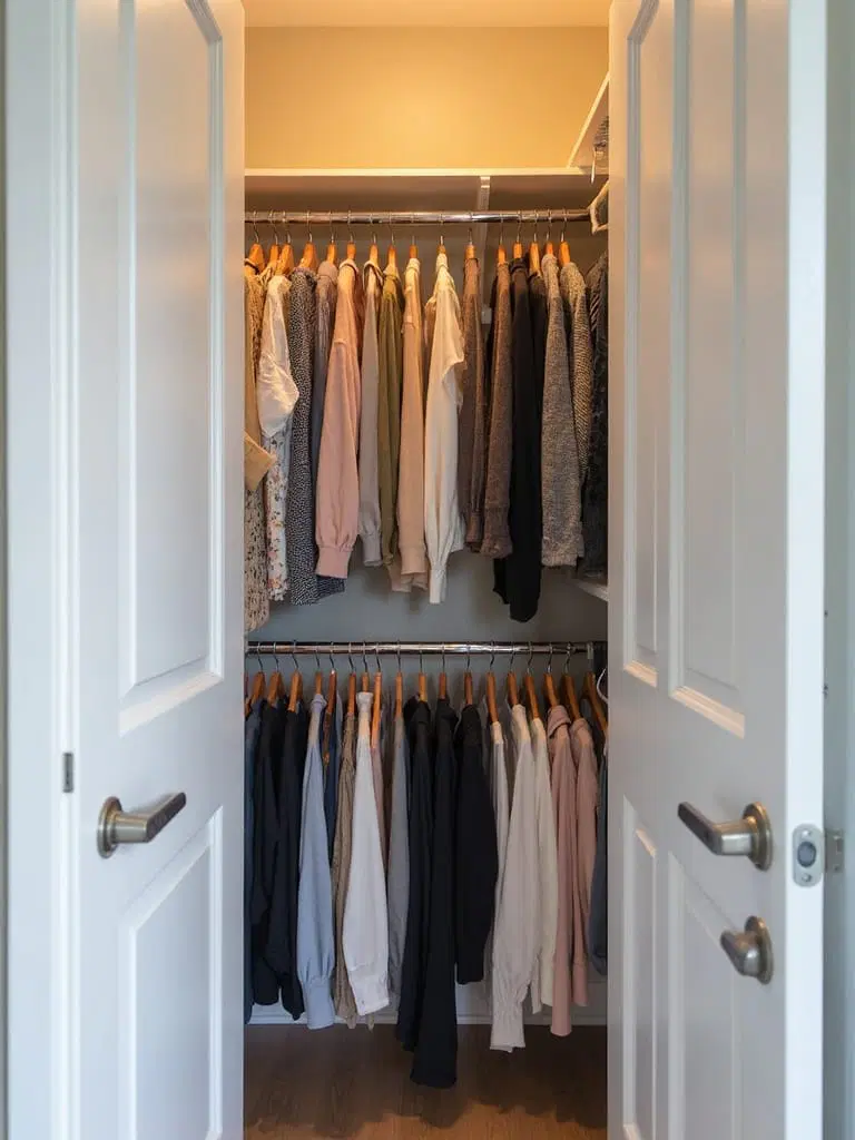 installation of double hanging rods