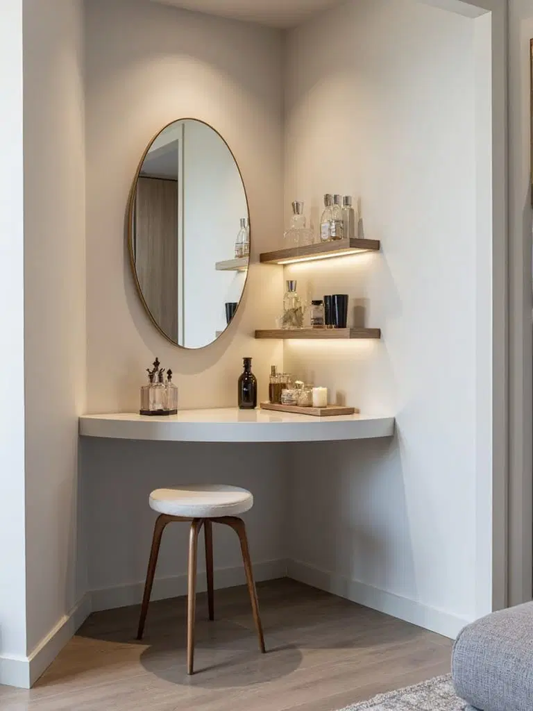 stylish compact vanity area