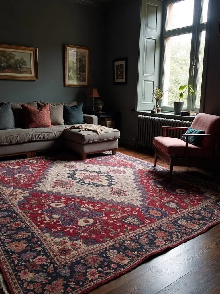 vintage rug layering technique