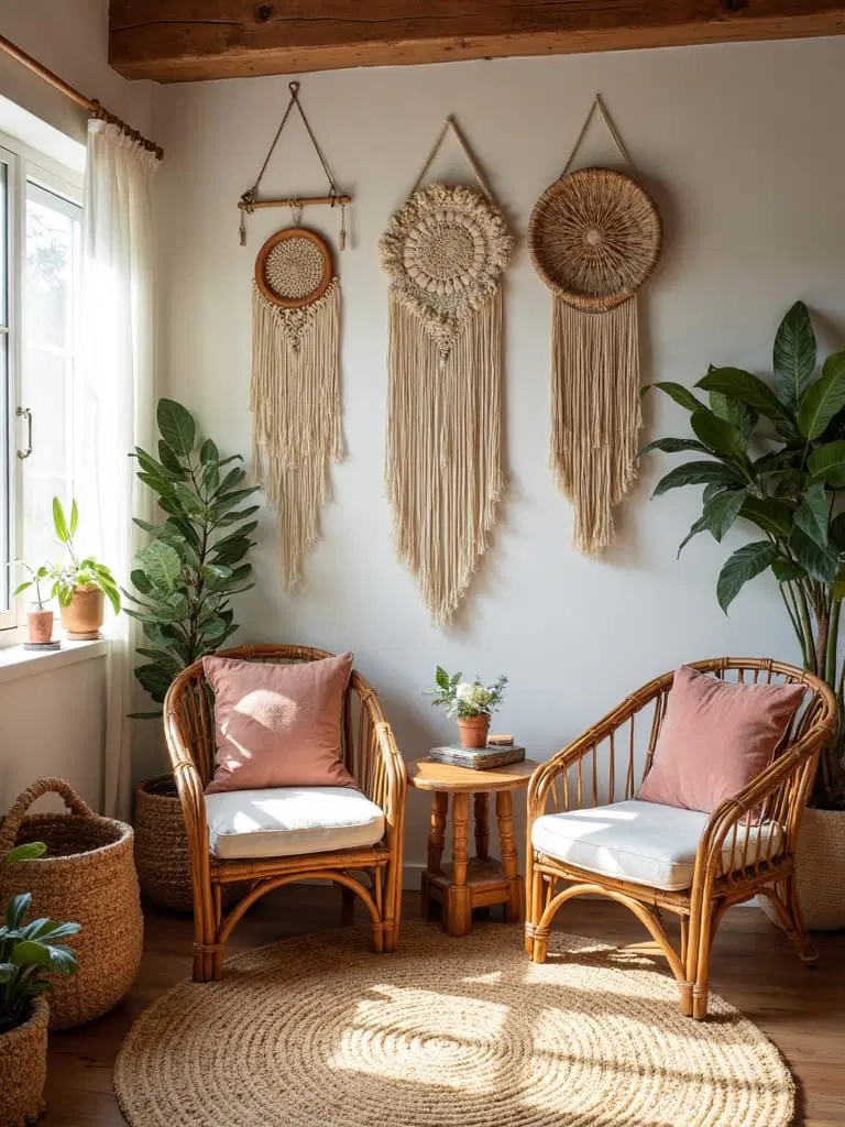 woven texture elements in decor