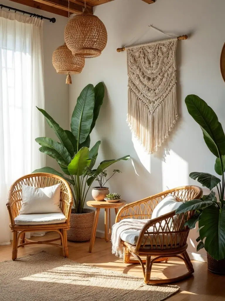 indoor outdoor boho integration