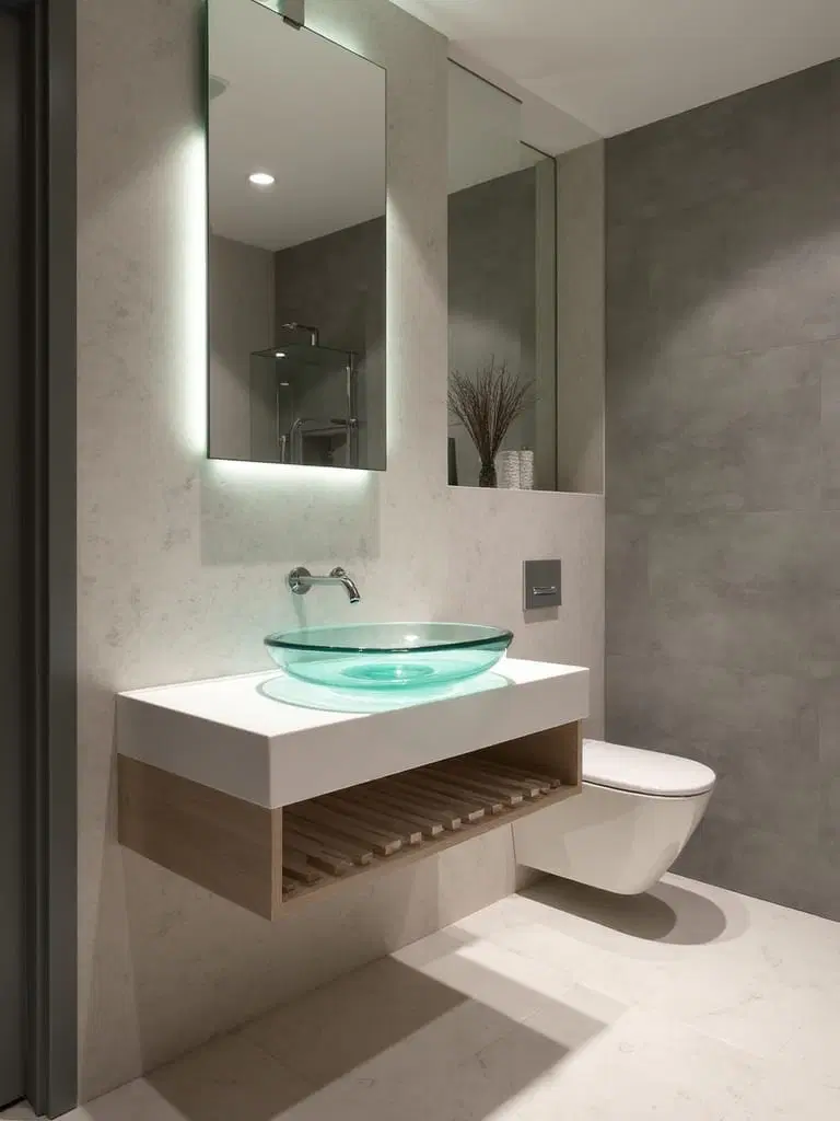 contemporary glass sink setups
