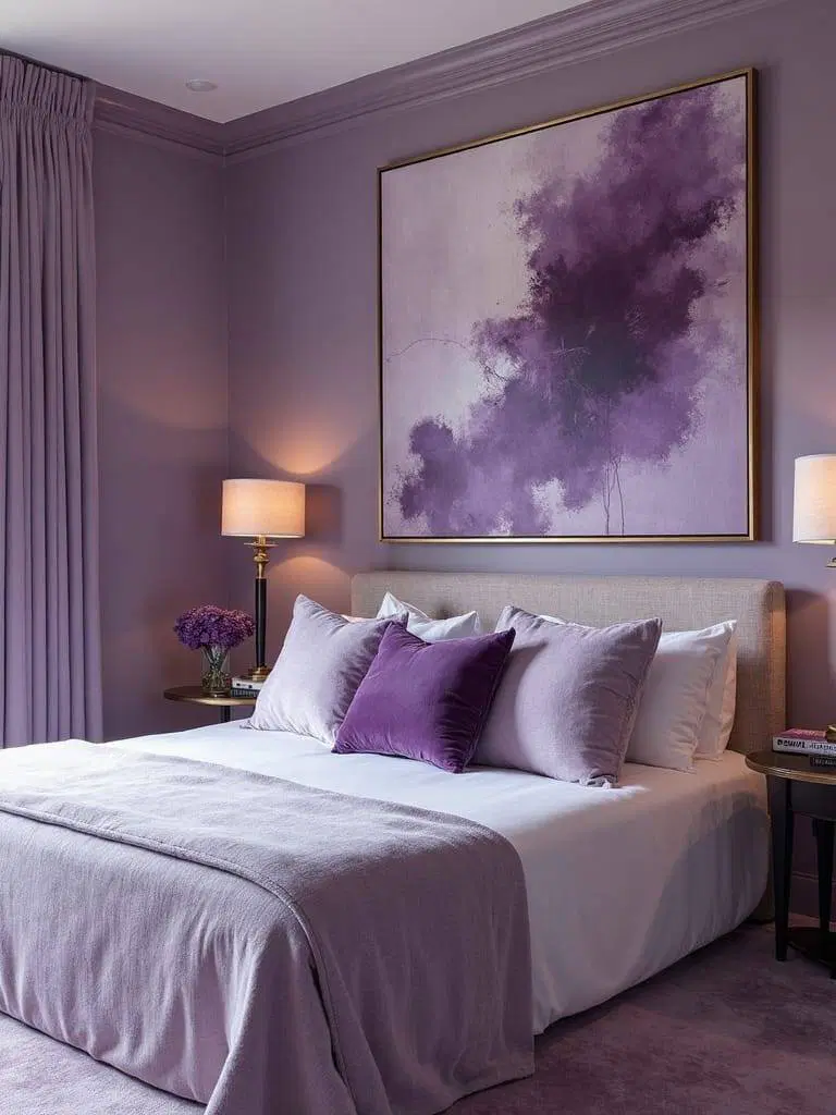 vibrant purple statement artwork
