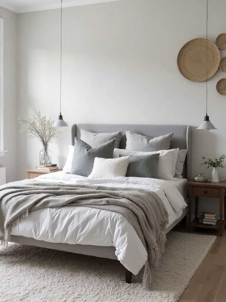 layered textures bedroom design