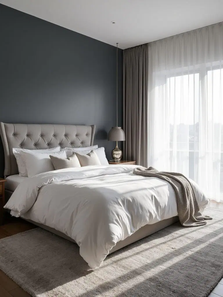 vibrant walls in elegant bedroom