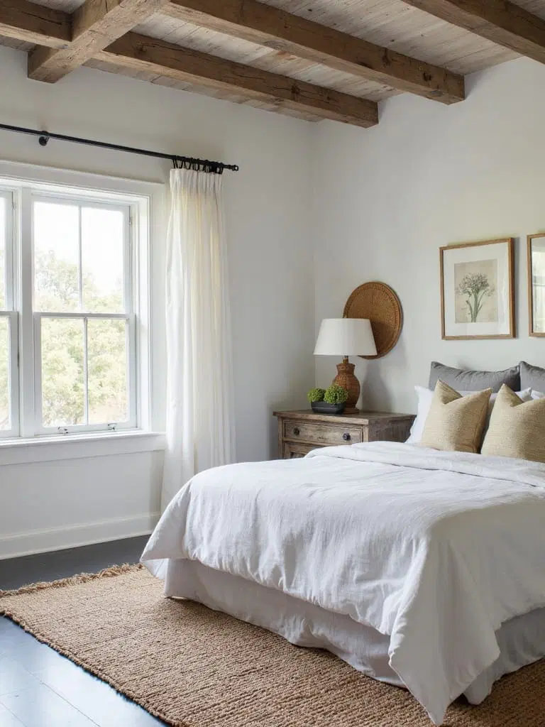 rustic bedroom with natural materials