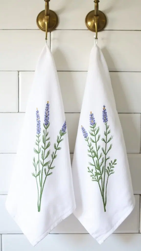 botanical print kitchen towels