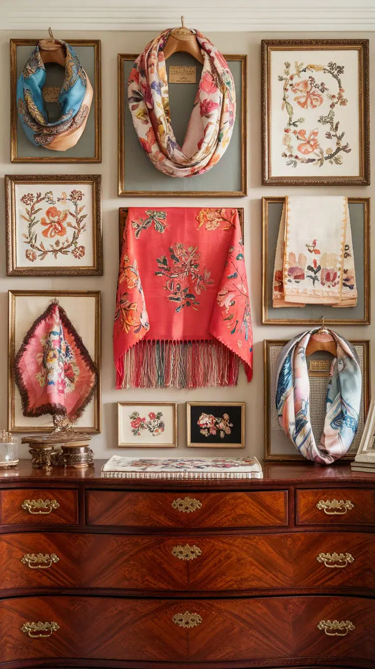 framed textile wall art