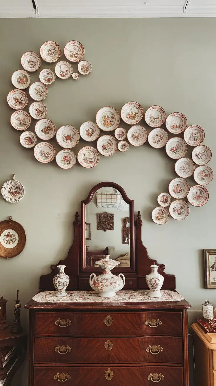 arrangement of decorative wall plates