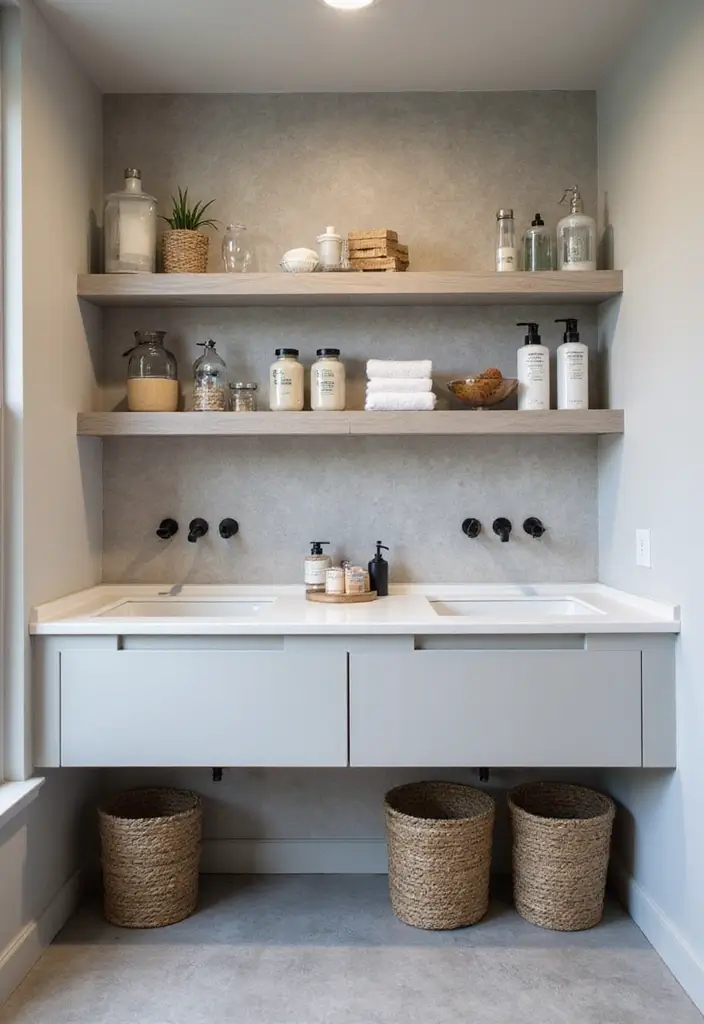 dual purpose sink bathroom laundry setup