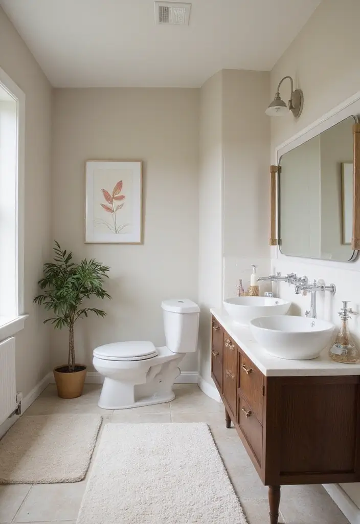 subtle farmhouse bathroom wall color ideas