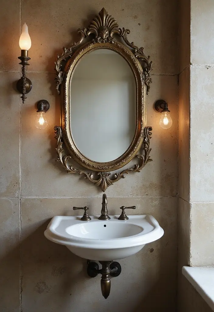 decorative farmhouse bathroom mirror ideas