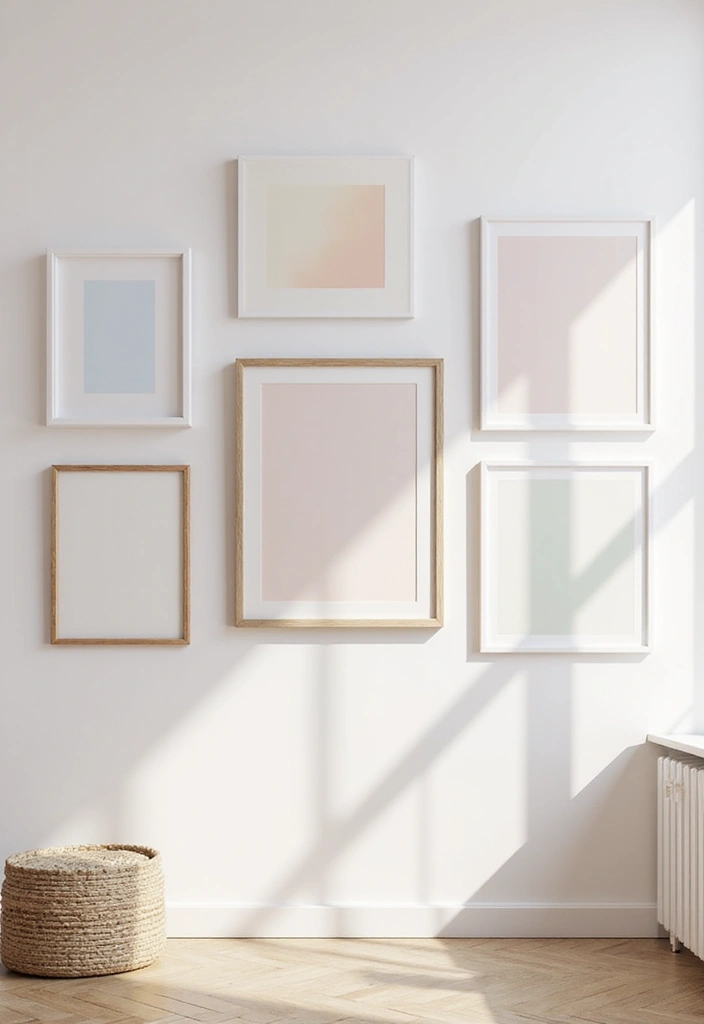 pastel themed art displays apartment decor