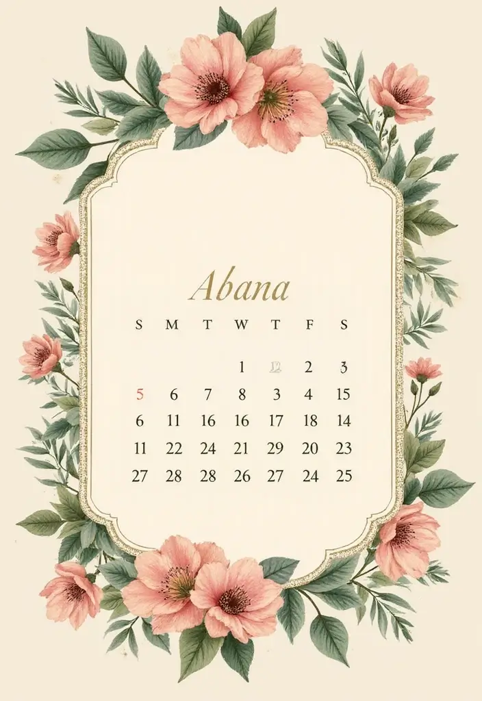 vintage inspired calendar girly office