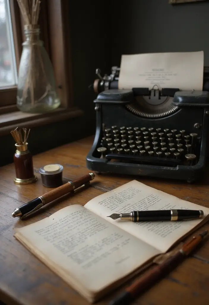 antique writing implements vintage girly office