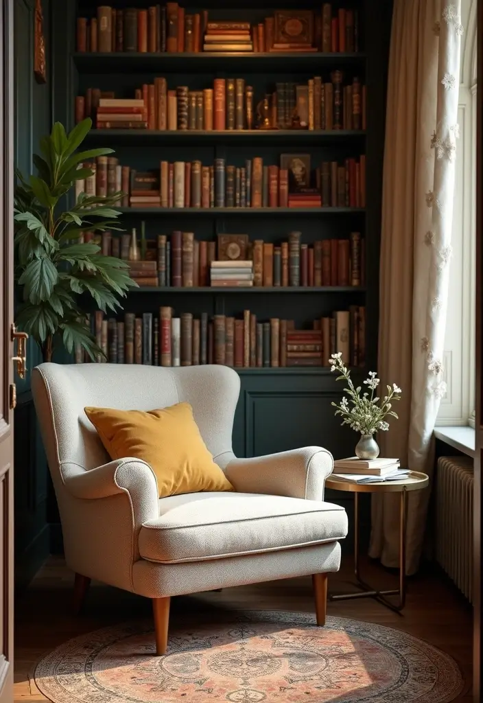 cozy reading nook vintage girly office