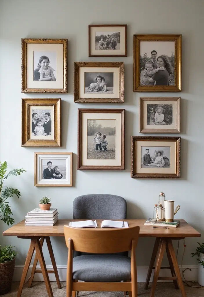 family photos vintage girly office