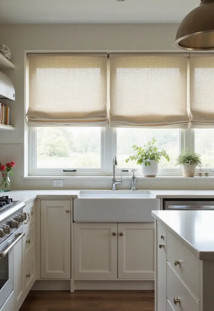 matching blinds with kitchen decor