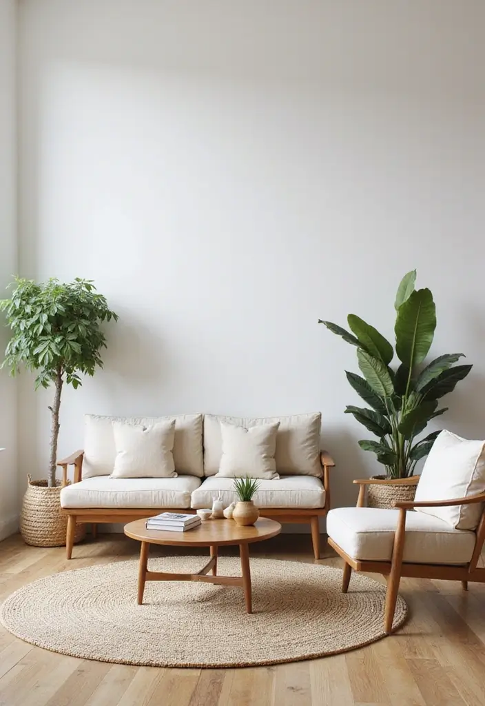 minimalist living room with slim-leg furniture