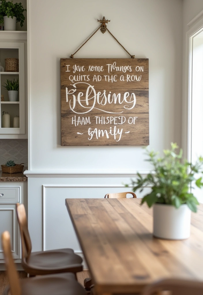 rustic wooden sign with farmhouse quote