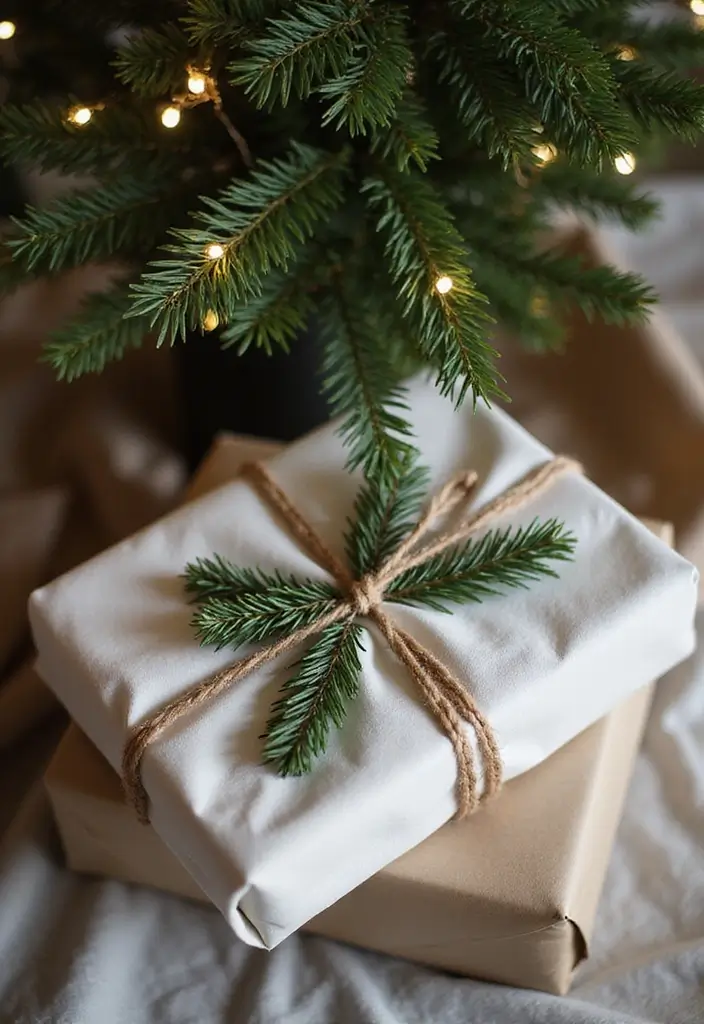 gift wrapped in velvet fabric with ribbon