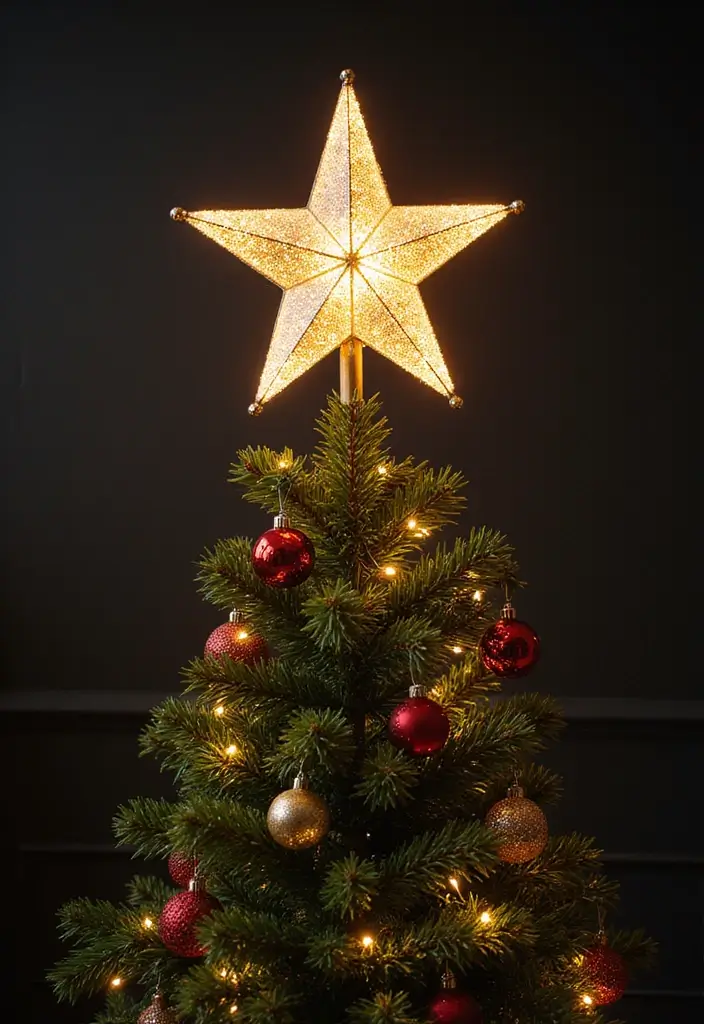glittery cardboard star tree topper