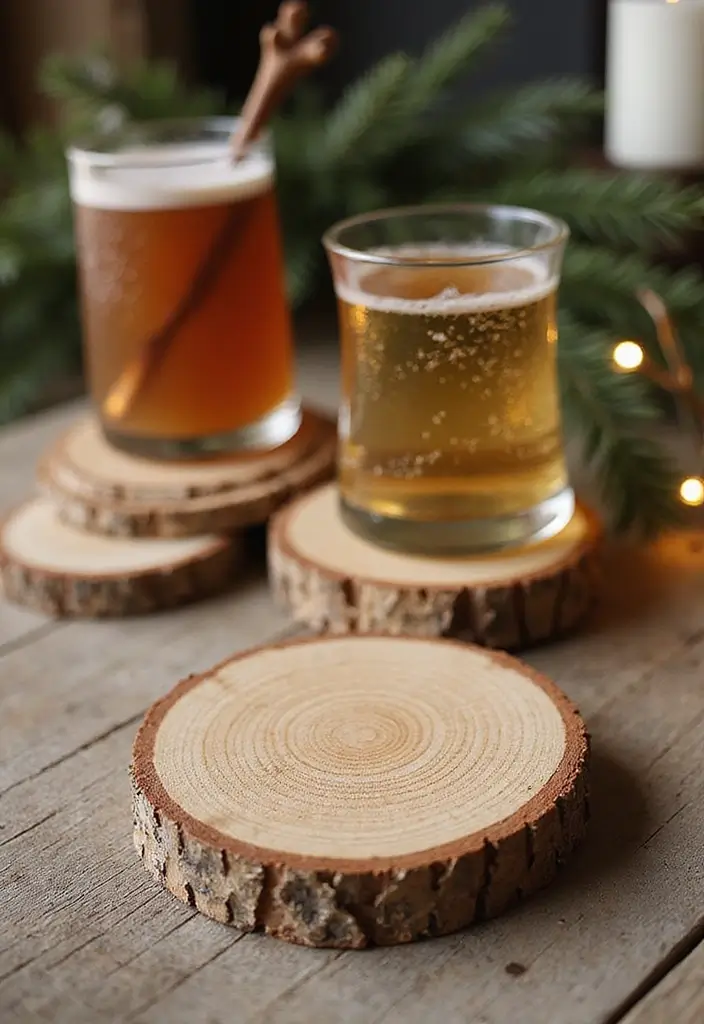 birchwood coasters with painted designs