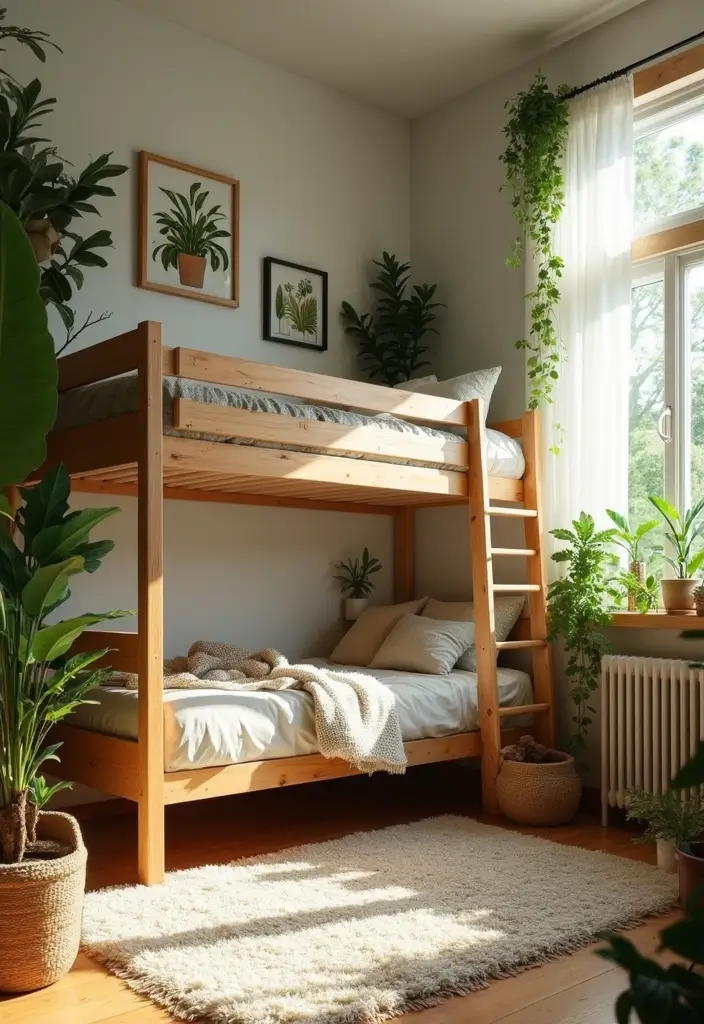 nature loft with plants and wood