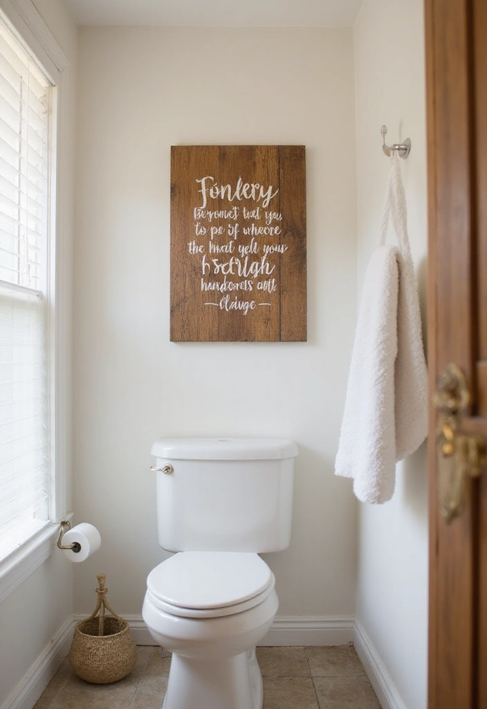 wooden bathroom sign saying relax