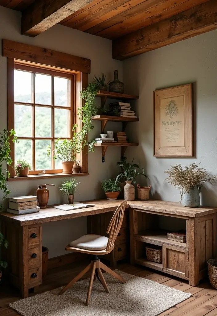rustic home office style