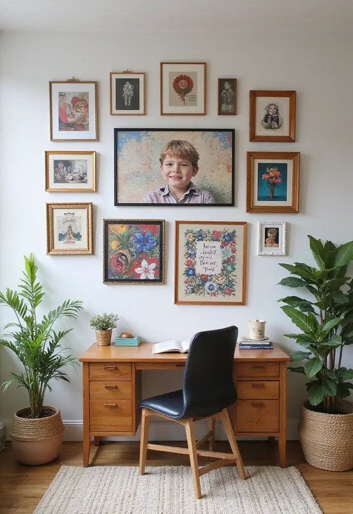 home office gallery wall