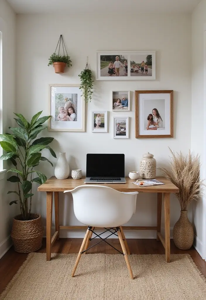 personal decor in home office workspace