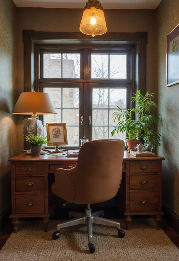 vintage style desk lamp with warm light