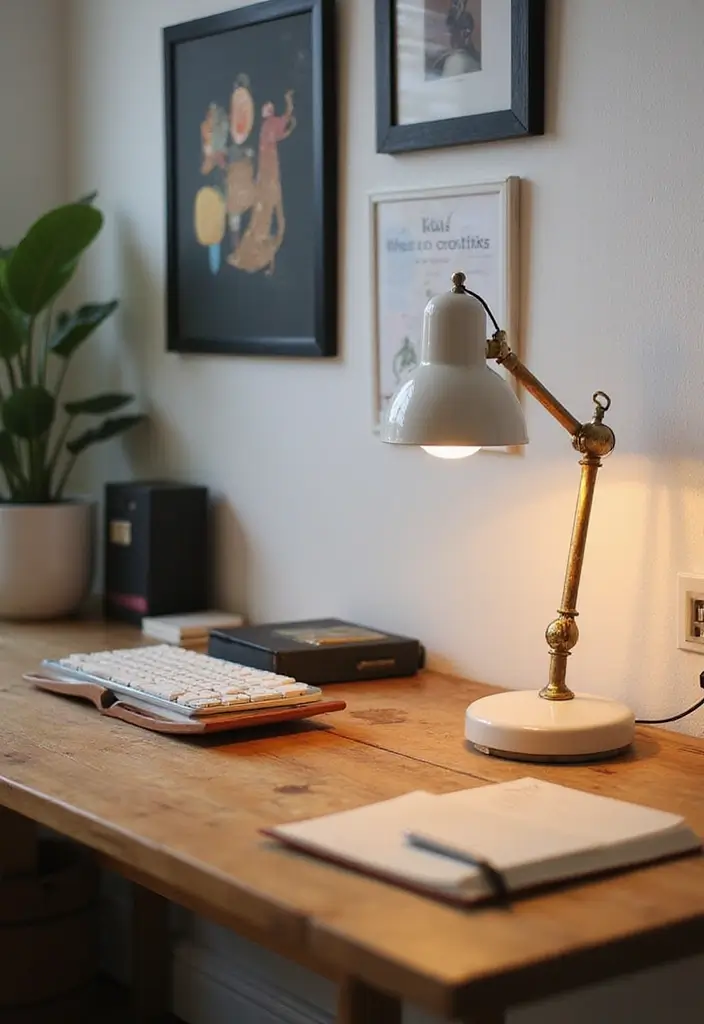 quirky desk lamp adding personality to workspace