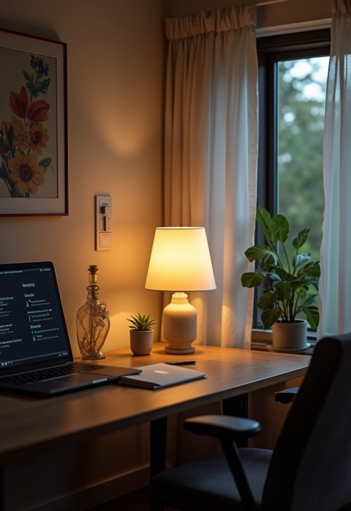 dimmer switch controlling office light brightness