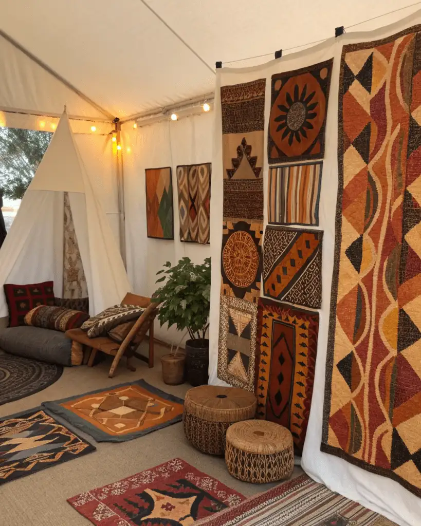 Leaning Canvas Art and Textile Panels