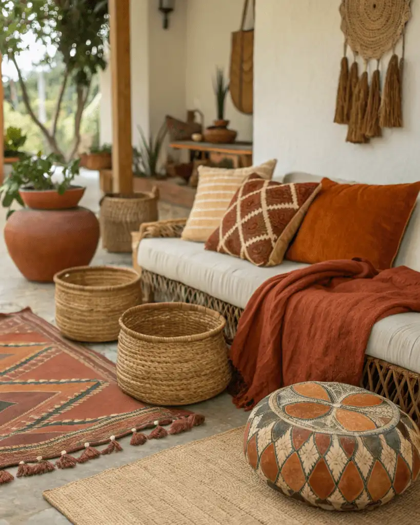 Earth Tone Cushions and Throws