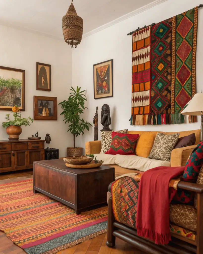 Symbolic Afrobohemian patterns in wall art