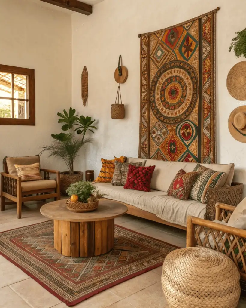 Single impactful statement art on wall